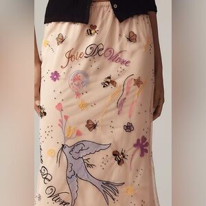 Anthropologie Icon Embroidered Slim maxi skirt. EEUC Sz XS fits like S